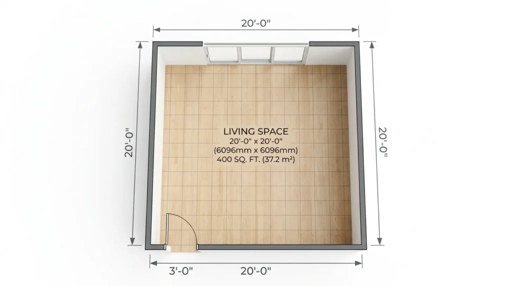 20×20 Room (Area Measurement)