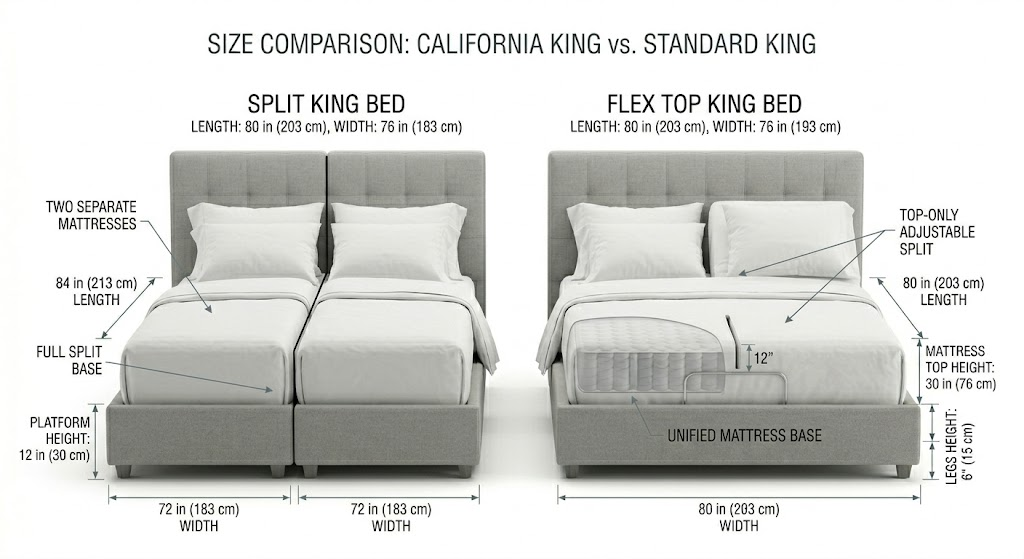 Split King and Flex Top King Measurements