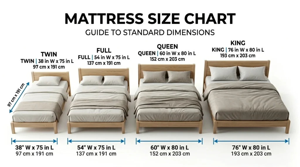 Bed Size Measurement Chart