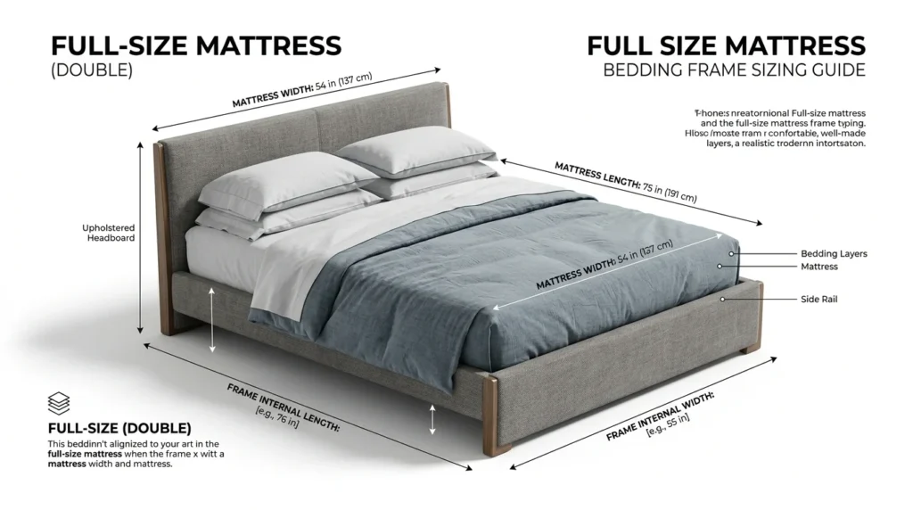 Bedding & Frame Sizes for Full Mattress Measurements