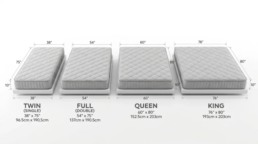 Mattress Size Comparison Chart