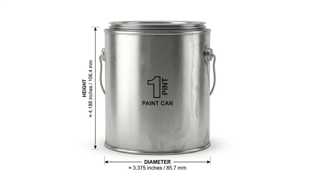 1 Pint Paint Can Dimensions