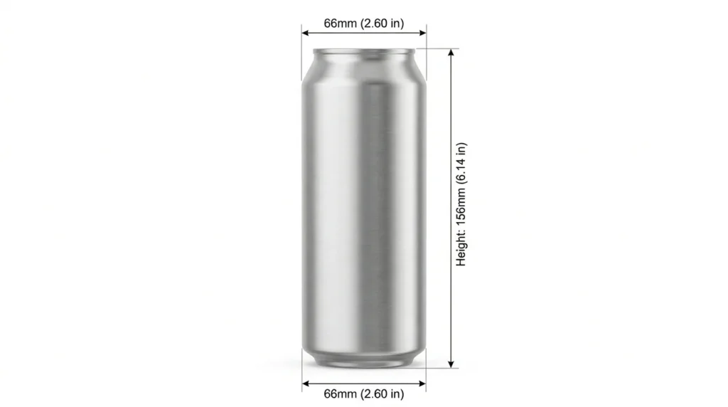 16 oz Tall Boy Can Dimensions
