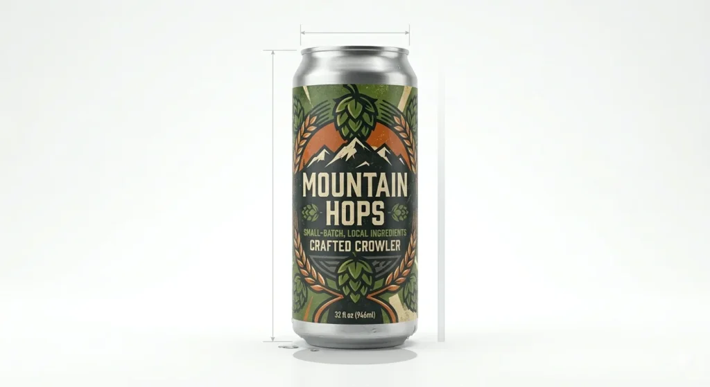 32 oz Crowler Dimensions