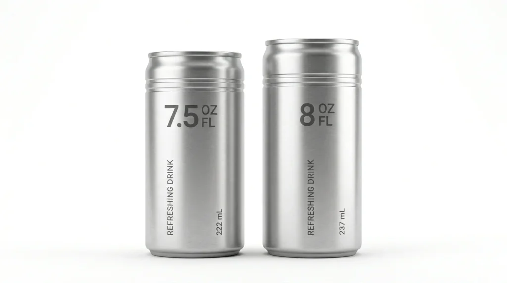 7.5 oz and 8 oz Beverage Can Sizes