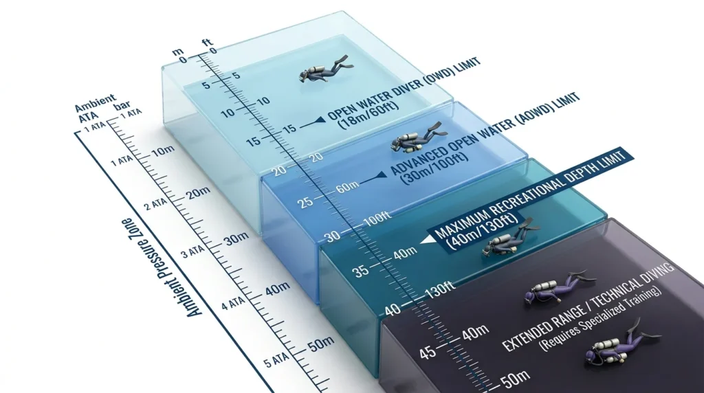 Advanced Recreational Diving Depth