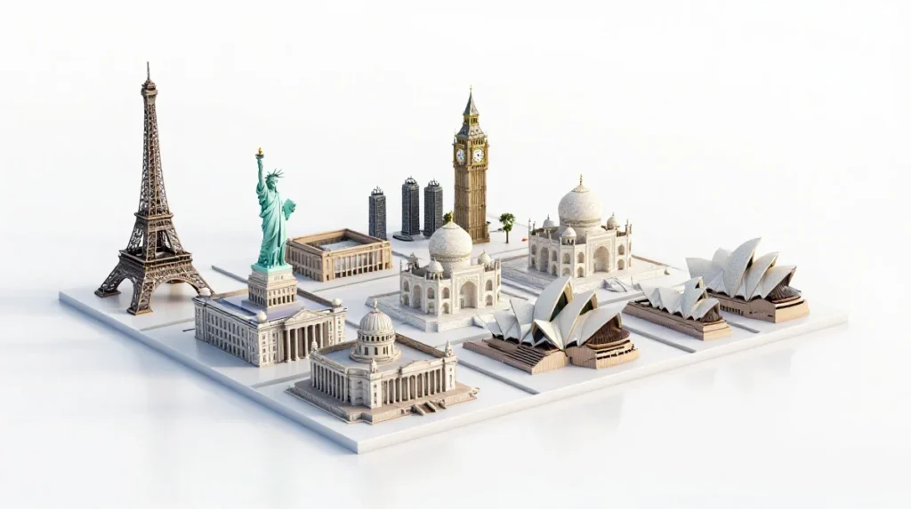 Famous Landmarks (Exactly 10 Acres)