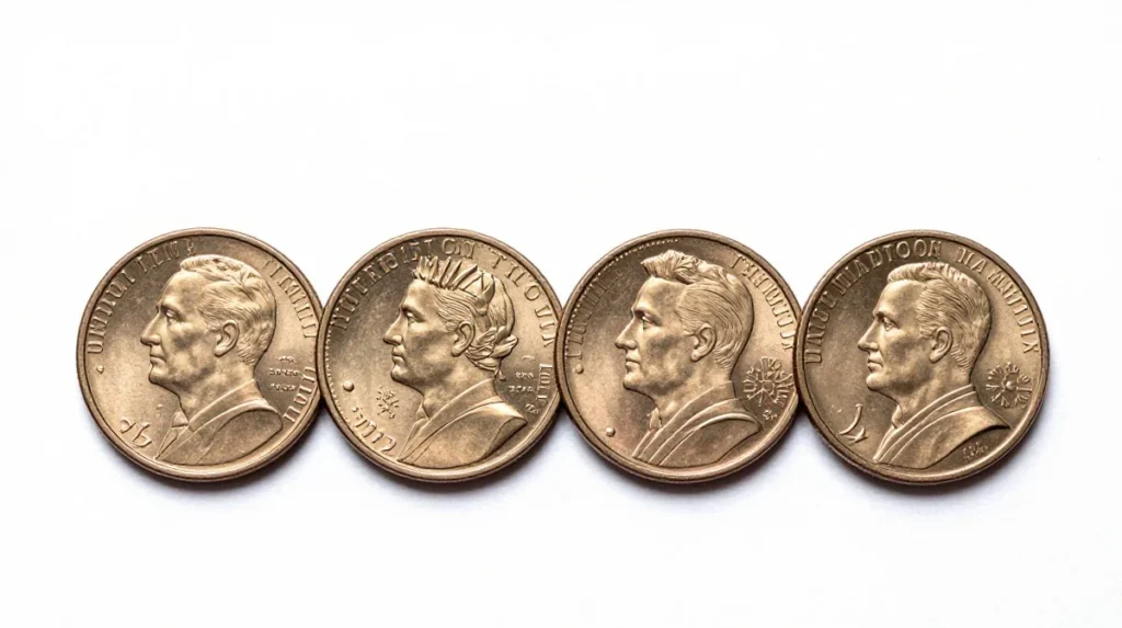 Four US Pennies