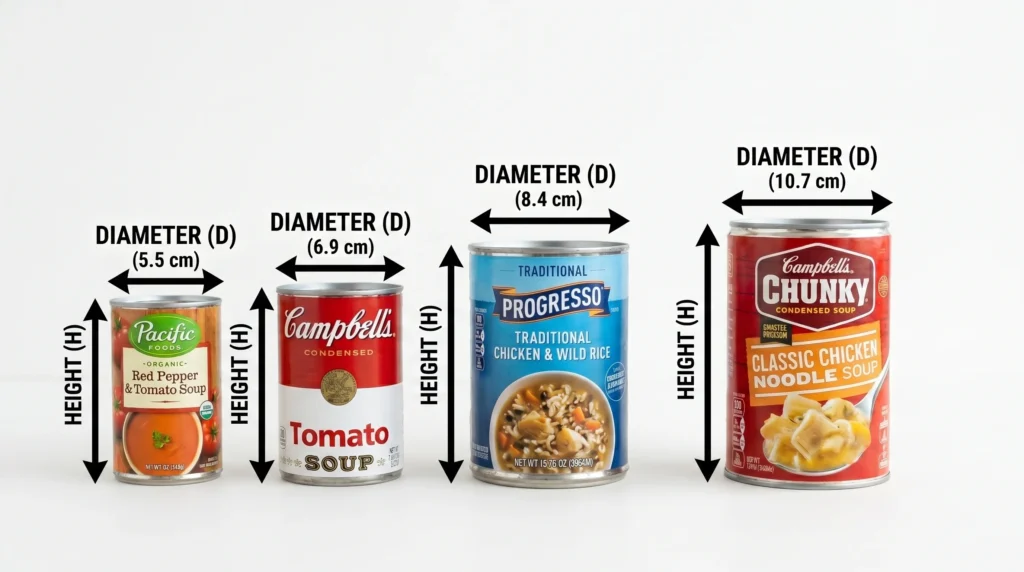 Height and Diameter Variations in Soup Cans