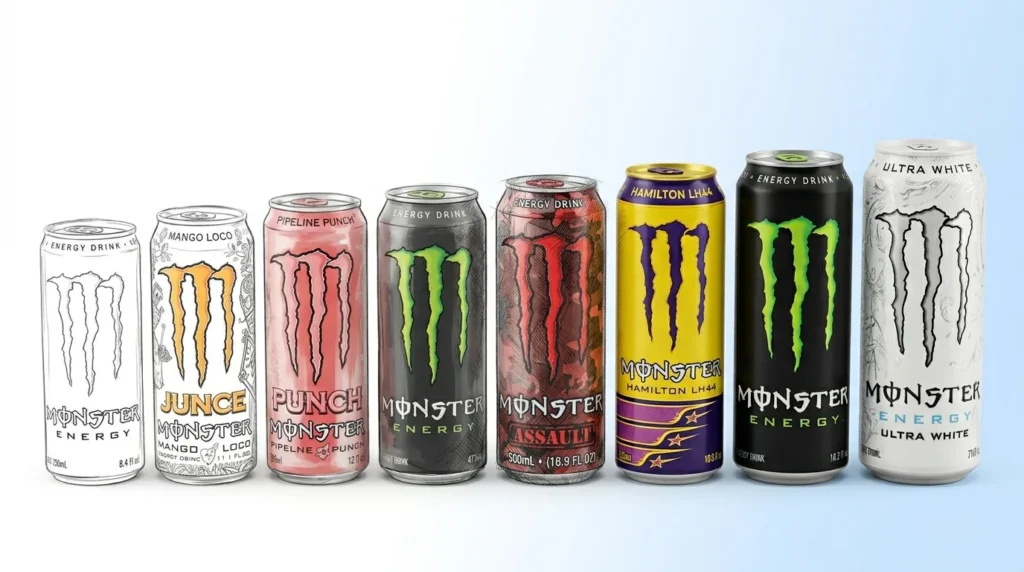 Monster Energy Variants and Their Dimensions