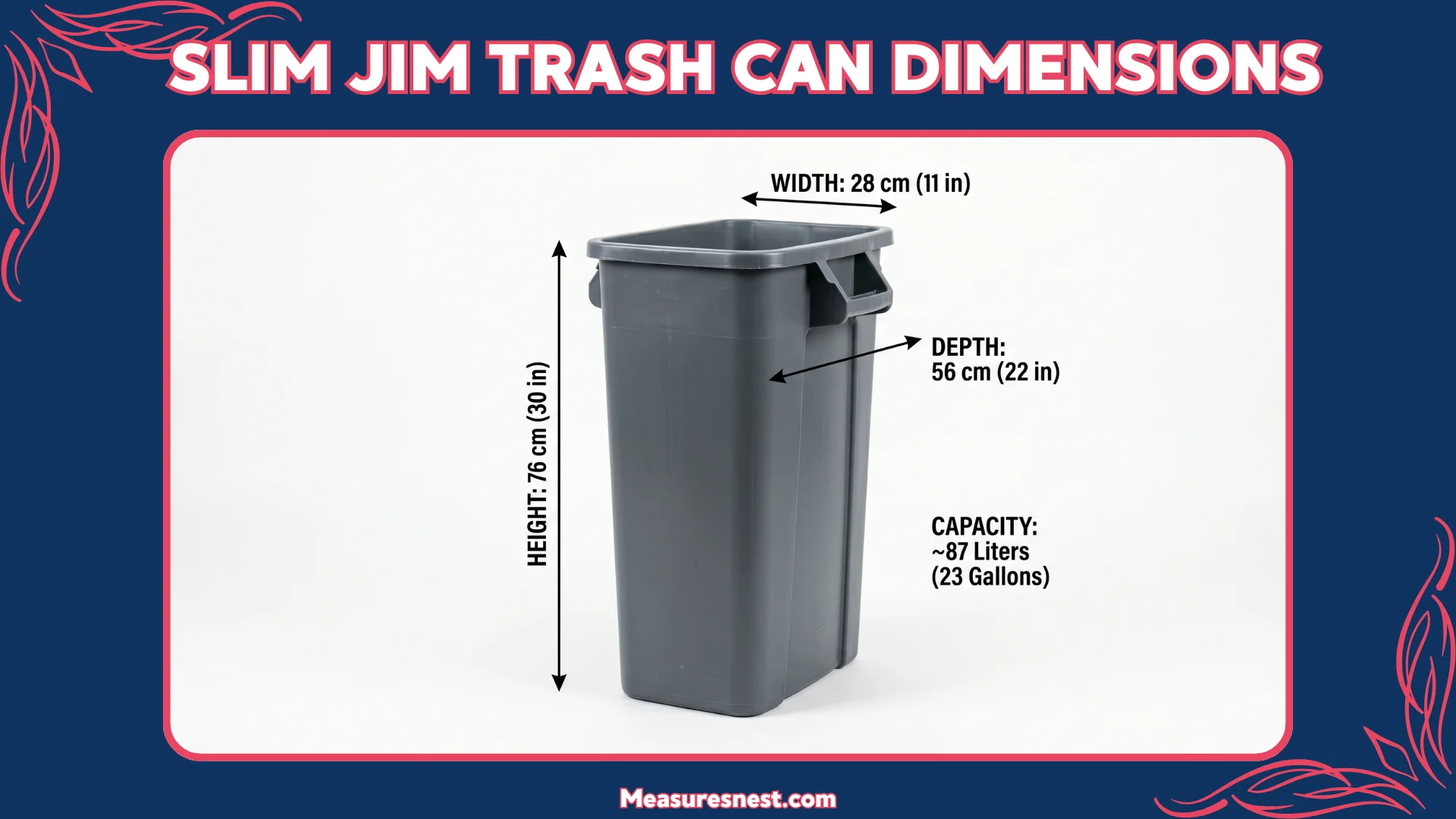 Slim Jim Trash Can Dimensions