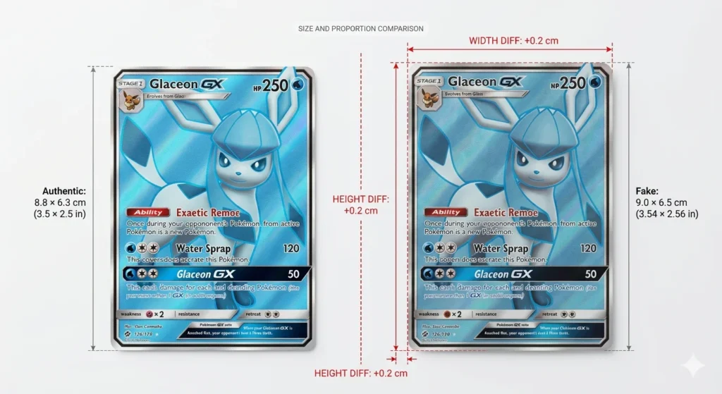 Spotting Fake Pokémon Cards Through Dimensions and Size Checks