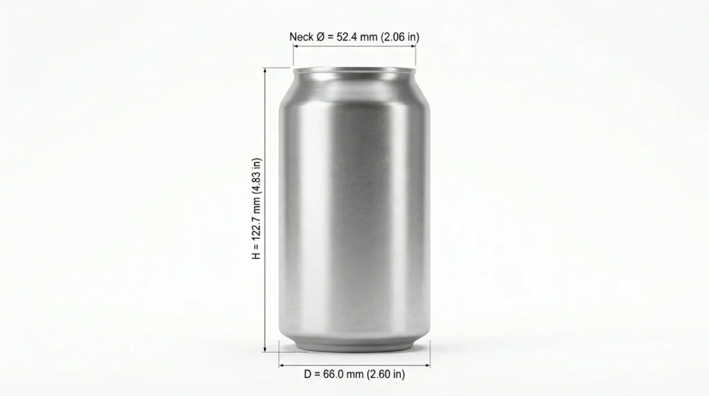 Standard 12 oz Beverage Can Dimensions