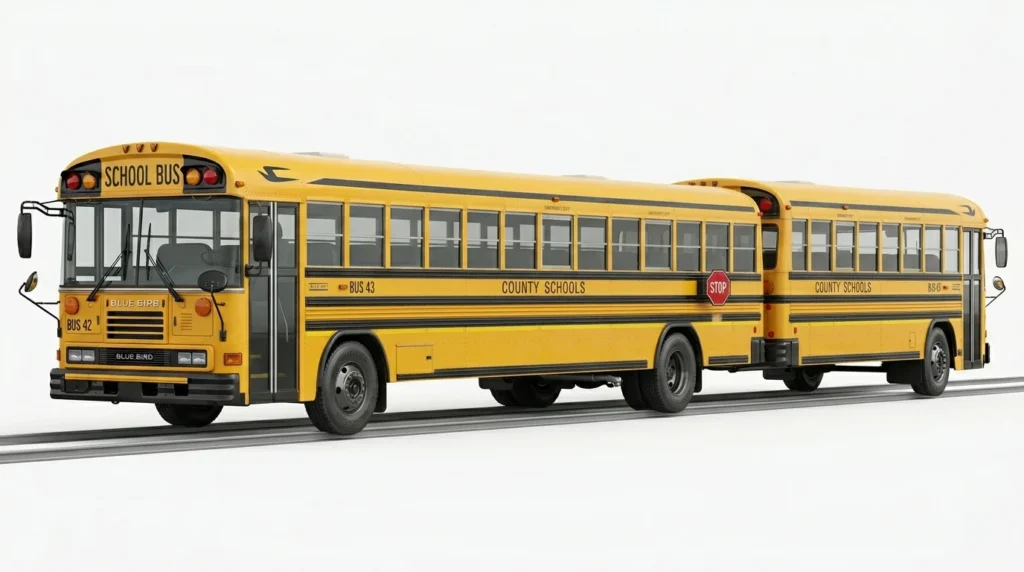Two School Buses (End-to-End)