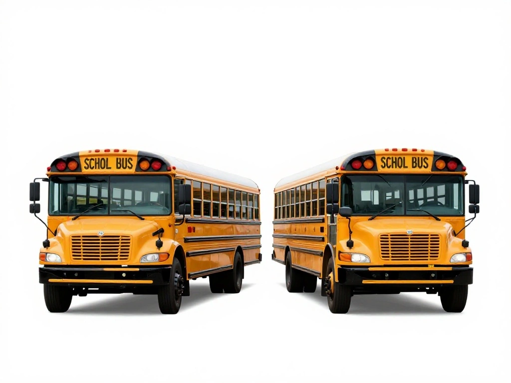 Two School Buses (End-to-End)