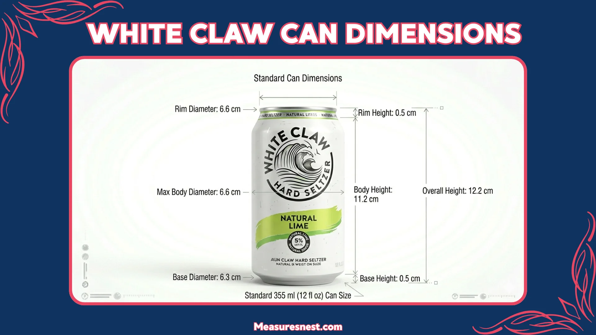 White Claw Can Dimensions